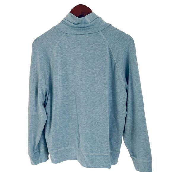 J.CREW Sweatshirt Light Blue Soft High Neck Drawstring Long Sleeve Size Med - Picture 5 of 6